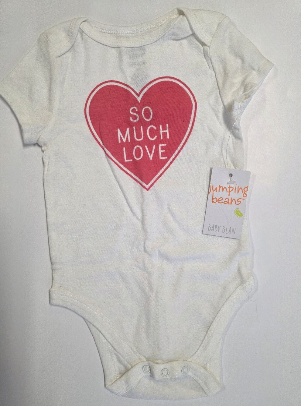 Kohl's White Baby One-Piece Bodysuit with Pink Heart Graphic